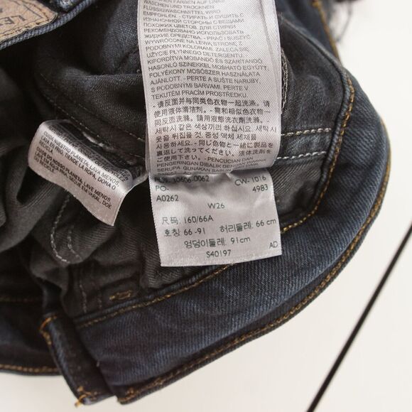 Levis LVC Orange Tab 606 Super Slim Dark Wash Raw Hem Jeans Sz 26 - Picture 12 of 13